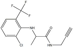 2-{[2-chloro-6-(trifluoromethyl)phenyl]amino}-N-(prop-2-yn-1-yl)propanamide Struktur