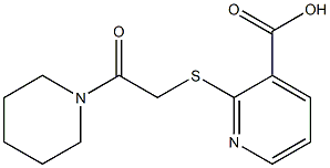 2-{[2-oxo-2-(piperidin-1-yl)ethyl]sulfanyl}pyridine-3-carboxylic acid Struktur