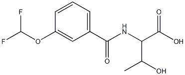 2-{[3-(difluoromethoxy)phenyl]formamido}-3-hydroxybutanoic acid Struktur