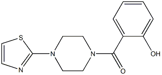 2-{[4-(1,3-thiazol-2-yl)piperazin-1-yl]carbonyl}phenol Struktur