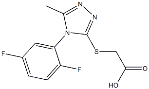 2-{[4-(2,5-difluorophenyl)-5-methyl-4H-1,2,4-triazol-3-yl]sulfanyl}acetic acid Struktur