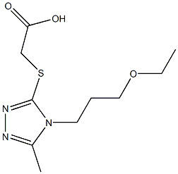 2-{[4-(3-ethoxypropyl)-5-methyl-4H-1,2,4-triazol-3-yl]sulfanyl}acetic acid Struktur