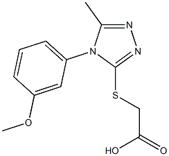 2-{[4-(3-methoxyphenyl)-5-methyl-4H-1,2,4-triazol-3-yl]sulfanyl}acetic acid Struktur