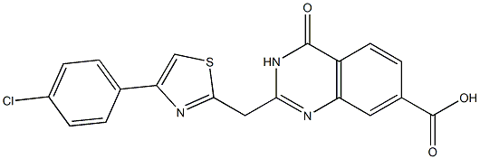 2-{[4-(4-chlorophenyl)-1,3-thiazol-2-yl]methyl}-4-oxo-3,4-dihydroquinazoline-7-carboxylic acid Struktur