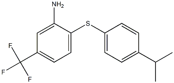 2-{[4-(propan-2-yl)phenyl]sulfanyl}-5-(trifluoromethyl)aniline Struktur