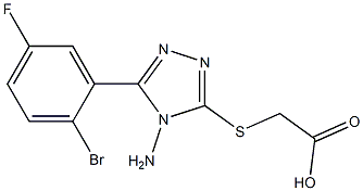 2-{[4-amino-5-(2-bromo-5-fluorophenyl)-4H-1,2,4-triazol-3-yl]sulfanyl}acetic acid Struktur