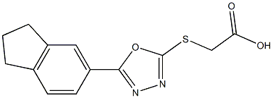 2-{[5-(2,3-dihydro-1H-inden-5-yl)-1,3,4-oxadiazol-2-yl]sulfanyl}acetic acid Struktur