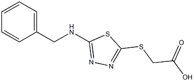 2-{[5-(benzylamino)-1,3,4-thiadiazol-2-yl]sulfanyl}acetic acid Struktur