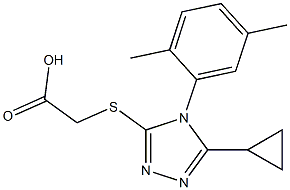 2-{[5-cyclopropyl-4-(2,5-dimethylphenyl)-4H-1,2,4-triazol-3-yl]sulfanyl}acetic acid Struktur