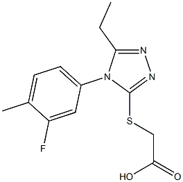 2-{[5-ethyl-4-(3-fluoro-4-methylphenyl)-4H-1,2,4-triazol-3-yl]sulfanyl}acetic acid Struktur