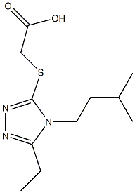 2-{[5-ethyl-4-(3-methylbutyl)-4H-1,2,4-triazol-3-yl]sulfanyl}acetic acid Struktur