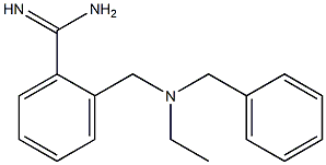 2-{[benzyl(ethyl)amino]methyl}benzene-1-carboximidamide Struktur