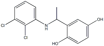 2-{1-[(2,3-dichlorophenyl)amino]ethyl}benzene-1,4-diol Struktur