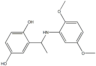 2-{1-[(2,5-dimethoxyphenyl)amino]ethyl}benzene-1,4-diol Struktur