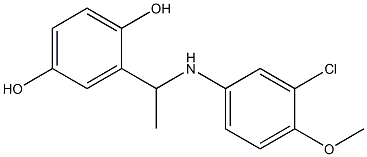 2-{1-[(3-chloro-4-methoxyphenyl)amino]ethyl}benzene-1,4-diol Struktur