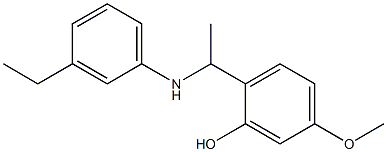 2-{1-[(3-ethylphenyl)amino]ethyl}-5-methoxyphenol Struktur