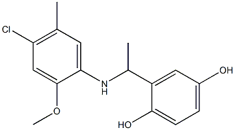 2-{1-[(4-chloro-2-methoxy-5-methylphenyl)amino]ethyl}benzene-1,4-diol Struktur