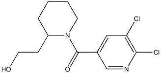 2-{1-[(5,6-dichloropyridin-3-yl)carbonyl]piperidin-2-yl}ethan-1-ol Struktur