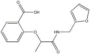 2-{1-[(furan-2-ylmethyl)carbamoyl]ethoxy}benzoic acid Struktur