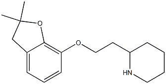 2-{2-[(2,2-dimethyl-2,3-dihydro-1-benzofuran-7-yl)oxy]ethyl}piperidine Struktur