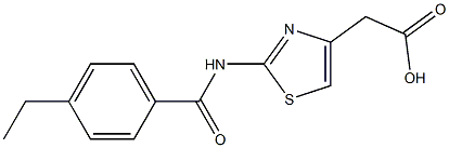 2-{2-[(4-ethylbenzene)amido]-1,3-thiazol-4-yl}acetic acid Struktur