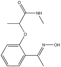 2-{2-[1-(hydroxyimino)ethyl]phenoxy}-N-methylpropanamide Struktur