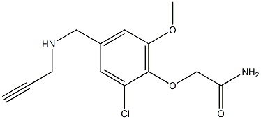 2-{2-chloro-6-methoxy-4-[(prop-2-yn-1-ylamino)methyl]phenoxy}acetamide Struktur