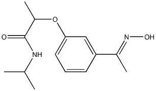 2-{3-[1-(hydroxyimino)ethyl]phenoxy}-N-(propan-2-yl)propanamide Struktur