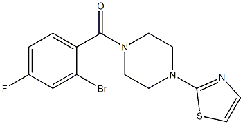 2-{4-[(2-bromo-4-fluorophenyl)carbonyl]piperazin-1-yl}-1,3-thiazole Struktur