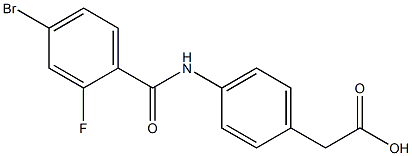 2-{4-[(4-bromo-2-fluorobenzene)amido]phenyl}acetic acid Struktur