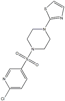 2-{4-[(6-chloropyridine-3-)sulfonyl]piperazin-1-yl}-1,3-thiazole Struktur