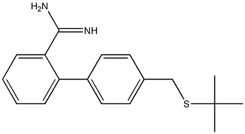 2-{4-[(tert-butylsulfanyl)methyl]phenyl}benzene-1-carboximidamide Struktur