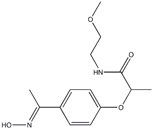 2-{4-[1-(hydroxyimino)ethyl]phenoxy}-N-(2-methoxyethyl)propanamide Struktur