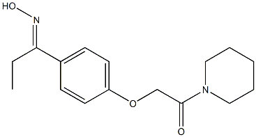 2-{4-[1-(hydroxyimino)propyl]phenoxy}-1-(piperidin-1-yl)ethan-1-one Struktur