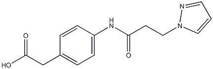 2-{4-[3-(1H-pyrazol-1-yl)propanamido]phenyl}acetic acid Struktur