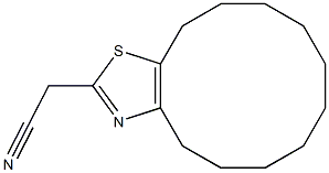 2-{4H,5H,6H,7H,8H,9H,10H,11H,12H,13H-cyclododeca[d][1,3]thiazol-2-yl}acetonitrile Struktur