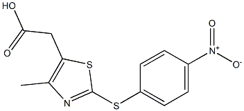 2-{4-methyl-2-[(4-nitrophenyl)sulfanyl]-1,3-thiazol-5-yl}acetic acid Struktur