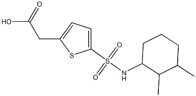 2-{5-[(2,3-dimethylcyclohexyl)sulfamoyl]thiophen-2-yl}acetic acid Struktur