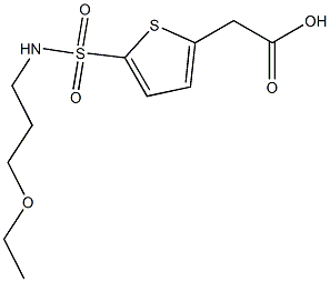 2-{5-[(3-ethoxypropyl)sulfamoyl]thiophen-2-yl}acetic acid Struktur