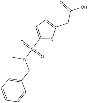 2-{5-[benzyl(methyl)sulfamoyl]thiophen-2-yl}acetic acid Struktur