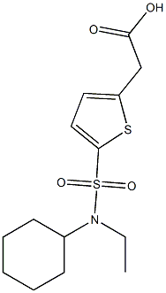 2-{5-[cyclohexyl(ethyl)sulfamoyl]thiophen-2-yl}acetic acid Struktur