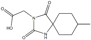 2-{8-methyl-2,4-dioxo-1,3-diazaspiro[4.5]decan-3-yl}acetic acid Struktur