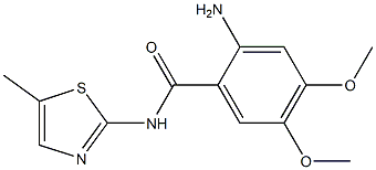 2-amino-4,5-dimethoxy-N-(5-methyl-1,3-thiazol-2-yl)benzamide Struktur