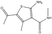 2-amino-5-acetyl-N,4-dimethylthiophene-3-carboxamide Struktur