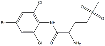 2-amino-N-(4-bromo-2,6-dichlorophenyl)-4-methanesulfonylbutanamide Struktur