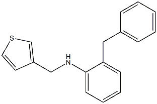 2-benzyl-N-(thiophen-3-ylmethyl)aniline Struktur