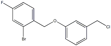 2-bromo-1-[3-(chloromethyl)phenoxymethyl]-4-fluorobenzene Struktur