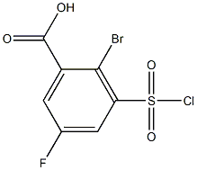 2-bromo-3-(chlorosulfonyl)-5-fluorobenzoic acid Struktur