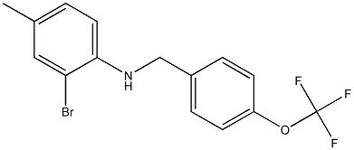 2-bromo-4-methyl-N-{[4-(trifluoromethoxy)phenyl]methyl}aniline Struktur