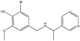 2-bromo-6-methoxy-4-({[1-(pyridin-3-yl)ethyl]amino}methyl)phenol Struktur